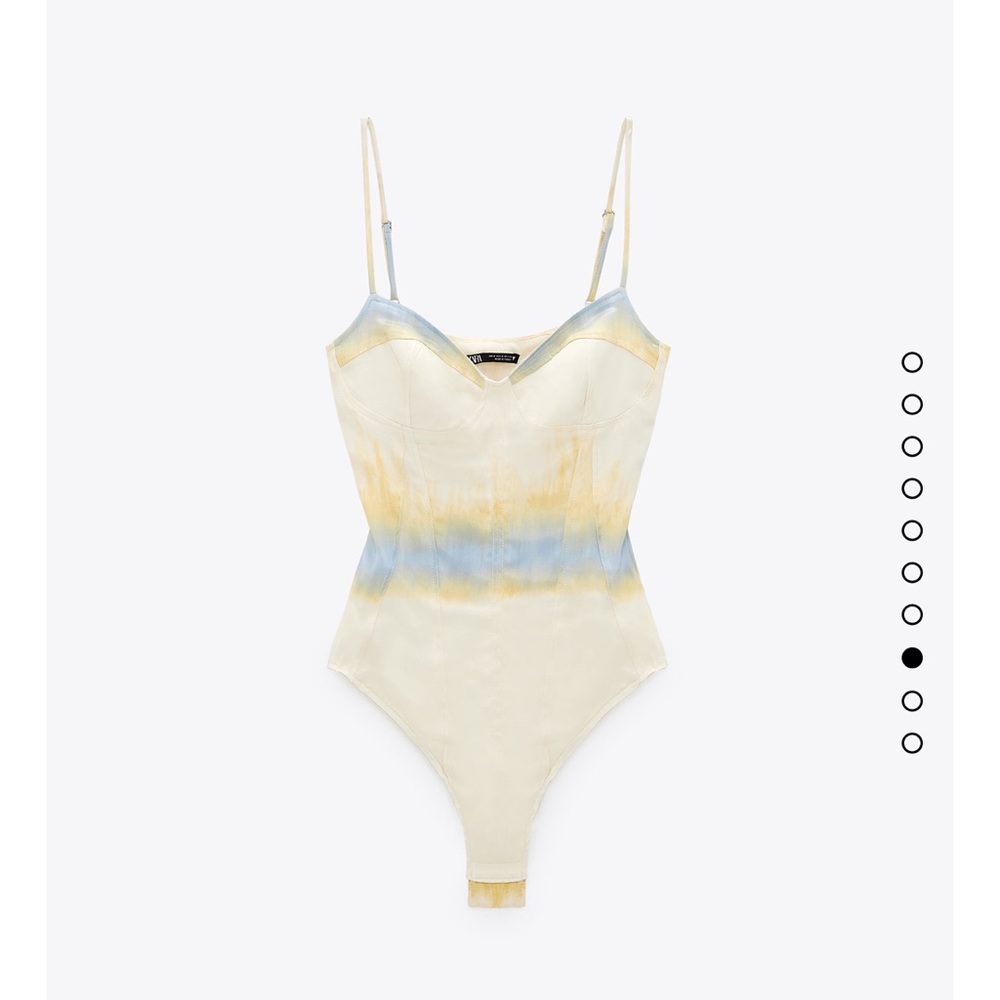 Zara Tie Dye Satin Effect Body Suit